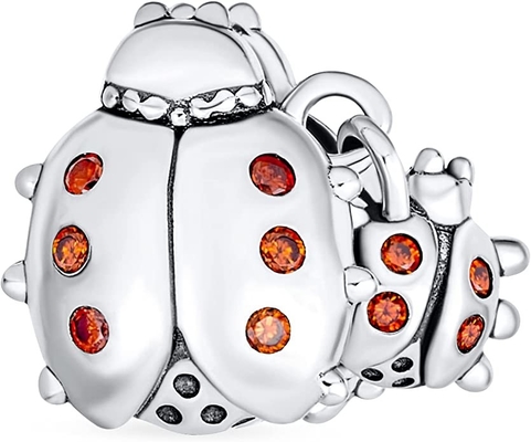 Ladybugs красный CZ младенца матери сада насекомого качают шарики шарма удачи