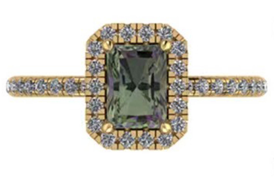 Украшения чистого золота OV6X8mm 14K, обручальное кольцо диаманта карата прямоугольника 1,3