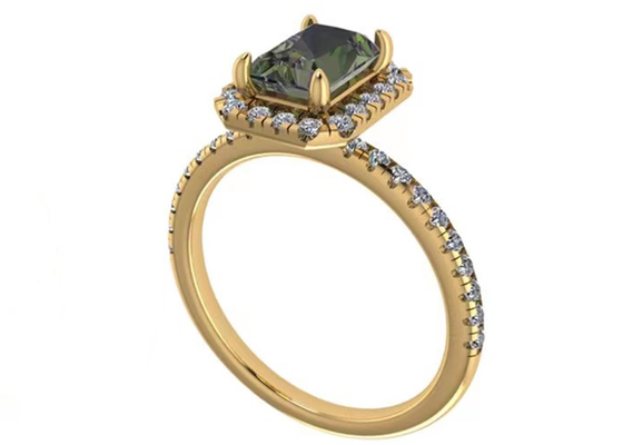 Украшения чистого золота OV6X8mm 14K, обручальное кольцо диаманта карата прямоугольника 1,3