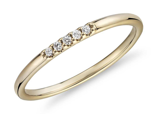 кольцо золота 2MM 0.05ct 5pcs 9K с естественным диамантом для ODM захвата