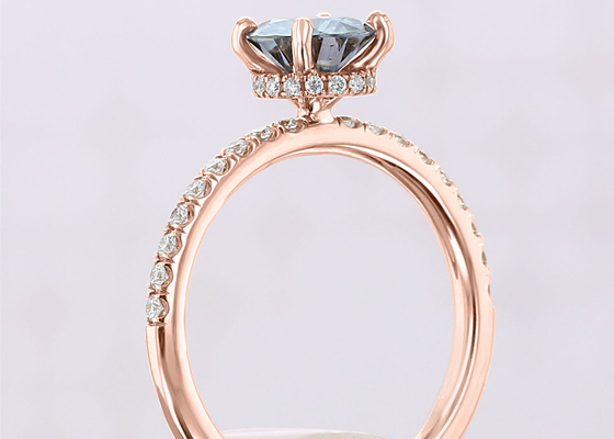размер цвета 1ct 5pcs кольца Moissanite золота 9K материальной выросли лабораторией, который серебряный серый