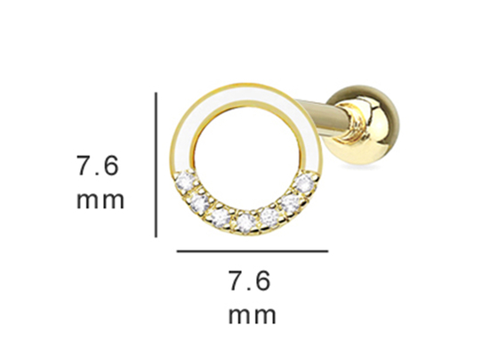 серьги хрящевины диаманта золота 0.126ct 14k, OEM серег винтовой линии прошивкой 14pcs