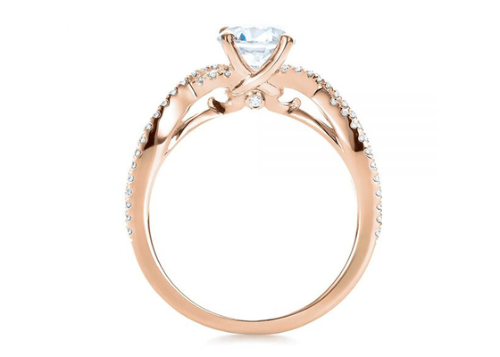 естественный ODM OEM размера обручальных колец 6.0MM диаманта 0.8ct