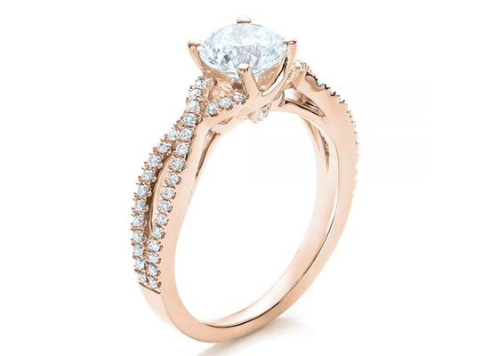 естественный ODM OEM размера обручальных колец 6.0MM диаманта 0.8ct