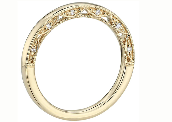 ювелирные изделия желтого золота 0.12ct крошечные 14K, ODM отрезка обручальных колец диаманта желтого золота БЫВШИЙ