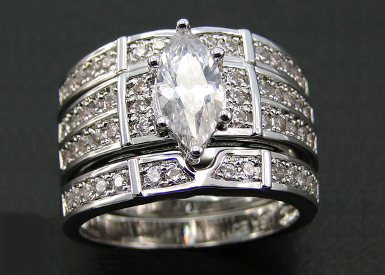 обручальное кольцо захвата золота 10K 14K, ODM кольца с бриллиантом 0.68ct 56pcs естественный