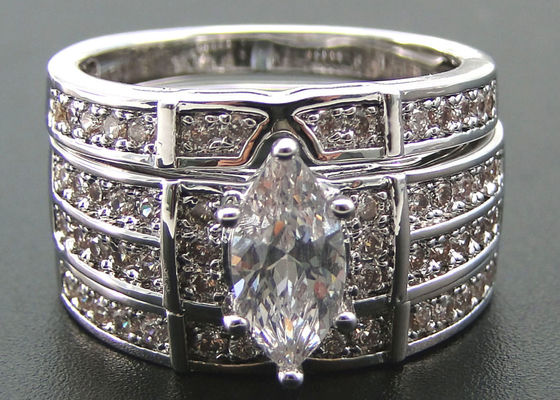 обручальное кольцо захвата золота 10K 14K, ODM кольца с бриллиантом 0.68ct 56pcs естественный