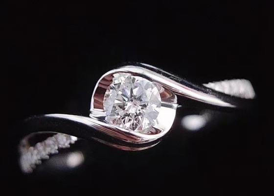 Круглый ODM материала белого золота кольца 14K украшений диаманта отрезка 0.46ct реальный
