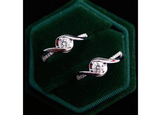 Круглый ODM материала белого золота кольца 14K украшений диаманта отрезка 0.46ct реальный