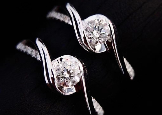 Круглый ODM материала белого золота кольца 14K украшений диаманта отрезка 0.46ct реальный