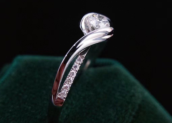 Круглый ODM материала белого золота кольца 14K украшений диаманта отрезка 0.46ct реальный