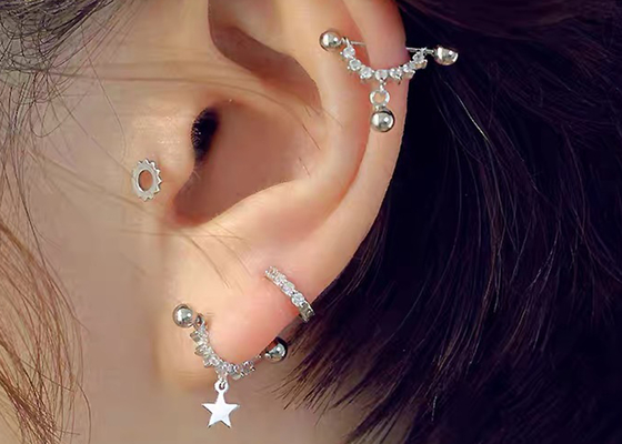 обруч серег ювелирных изделий тела золота 14k 0.2ct прокалывая формирует ODM 8mm для девушек женщин