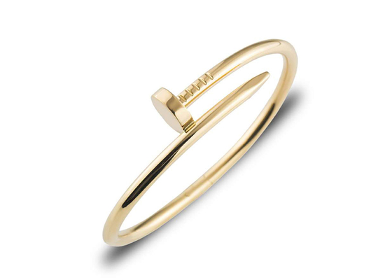 Браслет желтого золота 18k ширины 3.5mm, Bangle ООН Clou Juste для захвата