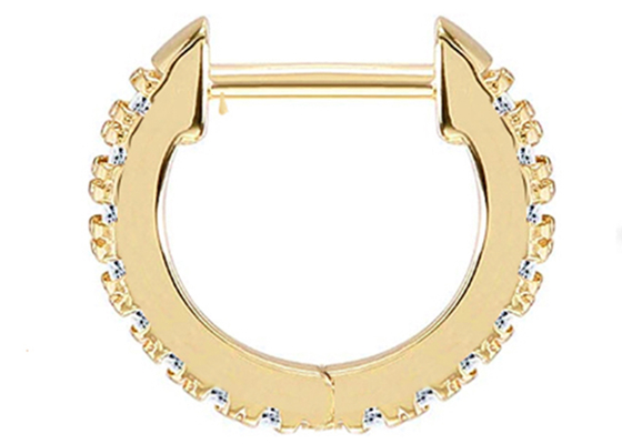 обруч серег ювелирных изделий тела золота 14k 0.2ct прокалывая формирует ODM 8mm для девушек женщин