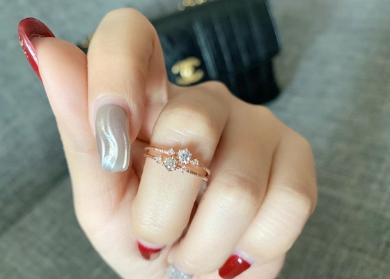 Коготь устанавливая кольцо с бриллиантом золота 14k, 0,1 кольца с бриллиантом Ct для подарка