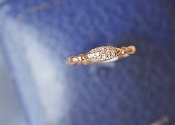 14K подняло ODM OEM лакомства кольца украшений диаманта золота реальный для свадьбы