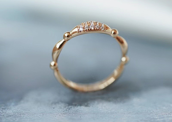 14K подняло ODM OEM лакомства кольца украшений диаманта золота реальный для свадьбы