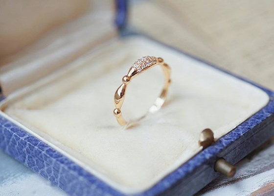 14K подняло ODM OEM лакомства кольца украшений диаманта золота реальный для свадьбы