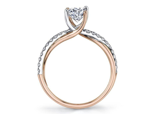 2 кольцо цвета тона 9K серебряное с диамантом 0.81ct 6mm Moissanite