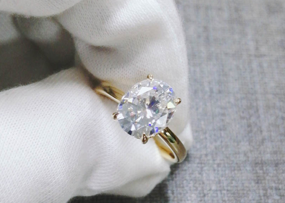 размер материала 0.7×0.9cm золота кольца 14K 1.5ct овальный отрезанный выросли лабораторией, который Moissanite