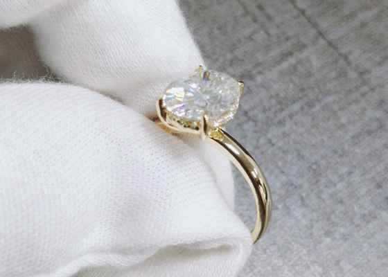 размер материала 0.7×0.9cm золота кольца 14K 1.5ct овальный отрезанный выросли лабораторией, который Moissanite