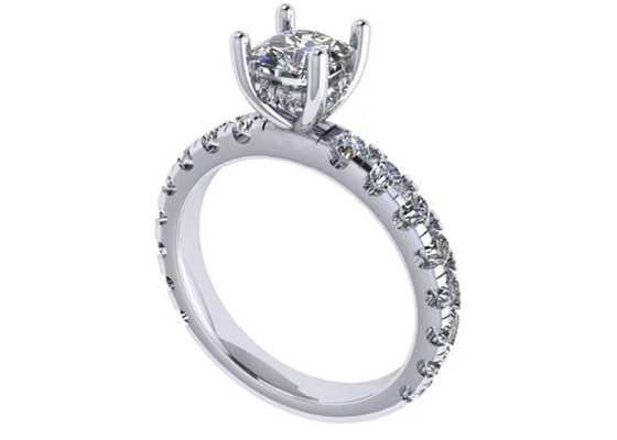 украшения чистого золота 14k 6x6mm, обручальное кольцо диаманта 24pcs 1.44ct естественное