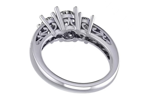 украшения чистого золота 0.8ct 14k, Prong устанавливая кольцо диаманта 3 RD5.85mm каменное