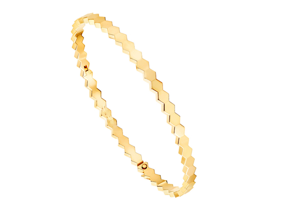Ширина браслета 4mm Bangle чистого золота шестиугольника 18k для OEM захвата