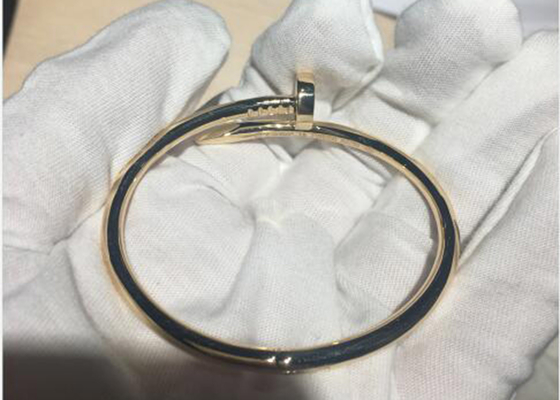 Браслет желтого золота 18k ширины 3.5mm, Bangle ООН Clou Juste для захвата