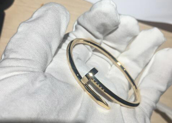 Браслет желтого золота 18k ширины 3.5mm, Bangle ООН Clou Juste для захвата