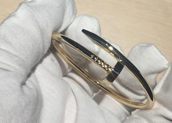 Браслет желтого золота 18k ширины 3.5mm, Bangle ООН Clou Juste для захвата