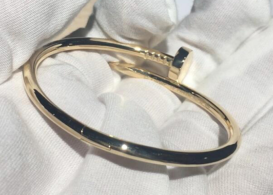 Браслет желтого золота 18k ширины 3.5mm, Bangle ООН Clou Juste для захвата