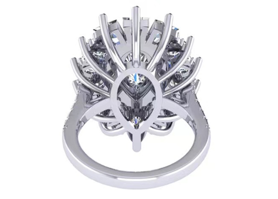 цвет белого золота обручального кольца диаманта венчика 1.5ct 49pcs классический покрыл ODM