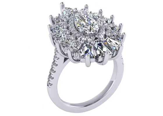 цвет белого золота обручального кольца диаманта венчика 1.5ct 49pcs классический покрыл ODM