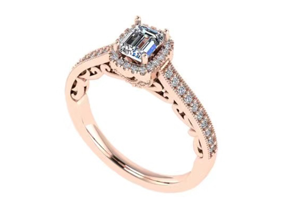 украшения чистого золота 0.8ct 14K, подняли обручальное кольцо золота установили RA5.6×4.5MM