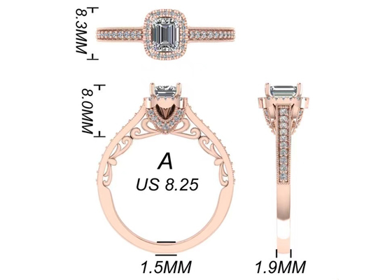 украшения чистого золота 0.8ct 14K, подняли обручальное кольцо золота установили RA5.6×4.5MM