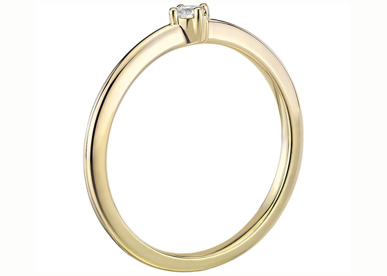 Коготь кольца 0.1ct ювелирных изделий желтого золота камня 14K пасьянса устанавливая тип ранг ясности VS1