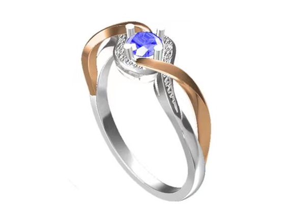 Кроссовер украшений чистого золота ювелирных изделий 14K Tanzanite соединяет камень RD6.4MM главный