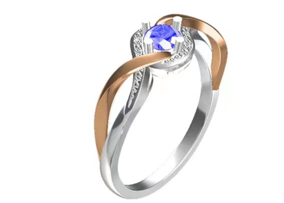 Кроссовер украшений чистого золота ювелирных изделий 14K Tanzanite соединяет камень RD6.4MM главный
