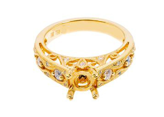 6pcs 0.07ct диаманта материал желтого золота кольца 18K ювелирных изделий держателя Semi