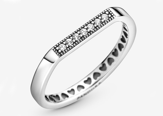 Многогранный розовый Clicker золота, реальный размер обручальных колец 1.2mm×8mm диаманта