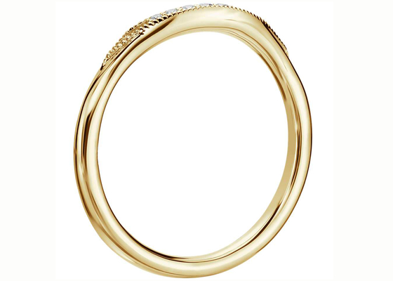 Крошечное кольцо желтого золота лакомства 14K, диамант штабелируя размер колец 2mm 1.5mm 1.3mm