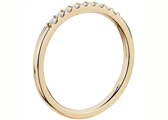 Stackable кольца с бриллиантом 0.44ct желтеют Fishtail золота 1.8mm устанавливая тип
