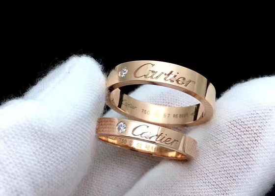 кольцо украшений чистого золота 0.12ct 18K с естественной шириной диаманта 3.6mm