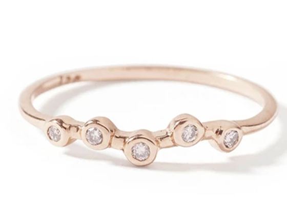 Крошечное кольцо с бриллиантом ювелирных изделий желтого золота 0.10ct 14K для размера диапазона свадьбы 1.5mm-2.5mm