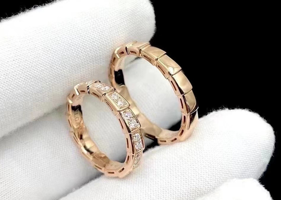 кольцо гадюки 0.41ct Serpenti, естественная ширина 4mm кольца с бриллиантом 18K