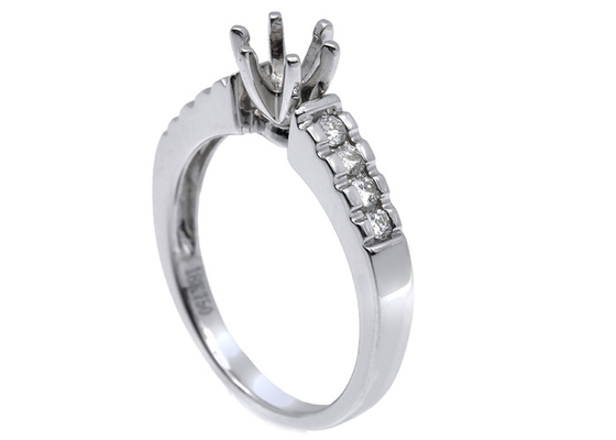 ODM материала белого золота кольца с бриллиантом 14K держателя 0.2ct 8pcs Semi для подарка
