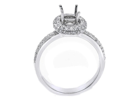 кольцо ювелирных изделий держателя белого золота 18k Semi с диамантами 0.45ct 1-1.1mm естественными