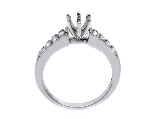 ODM материала белого золота кольца с бриллиантом 14K держателя 0.2ct 8pcs Semi для подарка