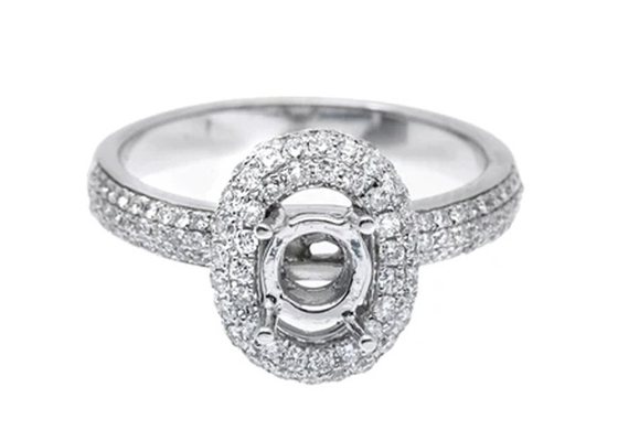 кольцо ювелирных изделий держателя белого золота 18k Semi с диамантами 0.45ct 1-1.1mm естественными